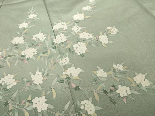 平和屋着物●訪問着 作家物 草花文 暈し染め 正絹 逸品 AABI7950ck