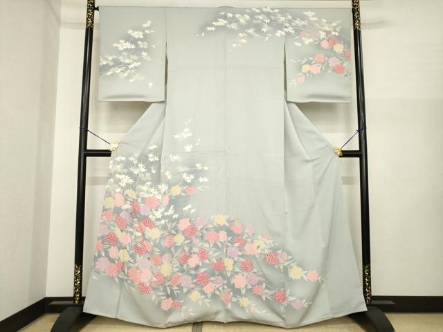 平和屋着物●訪問着 友禅 紫陽花 正絹 逸品 AABI7951ck