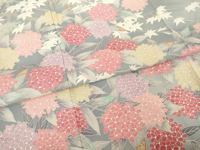 平和屋着物●訪問着 友禅 紫陽花 正絹 逸品 AABI7951ck