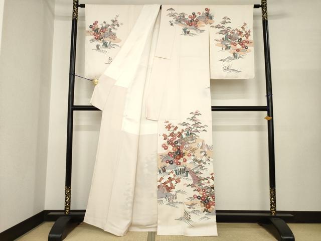 平和屋着物●訪問着 友禅 風景文 金彩 正絹 逸品 AABI7952ck