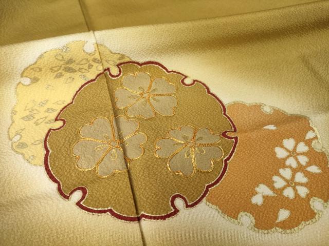 平和屋着物●訪問着 駒刺繍 雪輪花文 暈し染め 鈴乃屋扱い 正絹 逸品 AABI7953ck