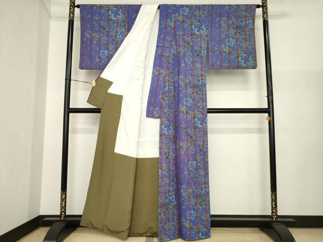 平和屋着物●上質な小紋 葡萄蔦草文 正絹 逸品 AABI7954ck