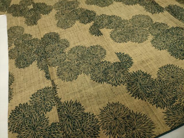 平和屋着物●上質な小紋 紬地 菊 正絹 逸品 AABI7955ck