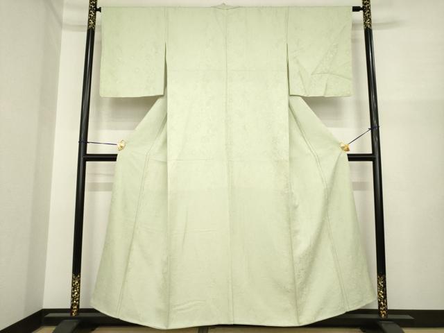 平和屋着物●上質な色無地 辻が花地紋 砂色 正絹 逸品 AABI7956ck