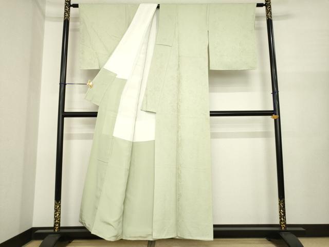 平和屋着物●上質な色無地 辻が花地紋 砂色 正絹 逸品 AABI7956ck