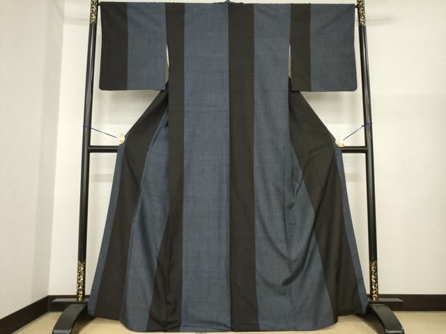 平和屋着物●結城紬 100亀甲 間道 正絹 逸品 AABI7962ck