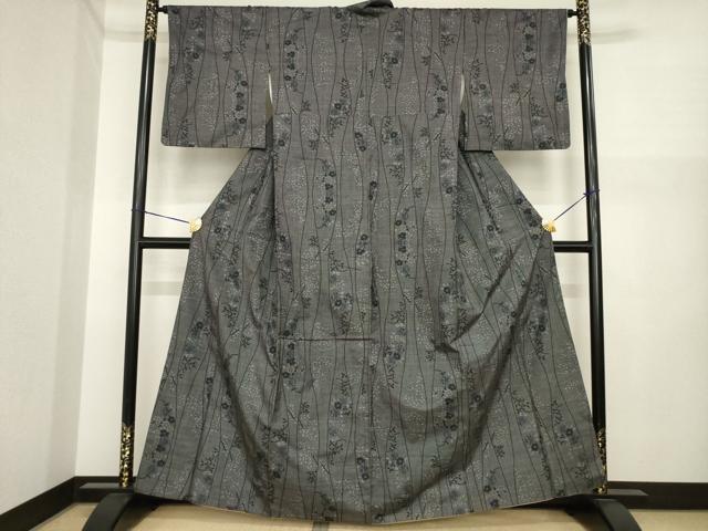 平和屋着物●本場大島紬 立涌花文 一元絣 正絹 逸品 AABI7979ck