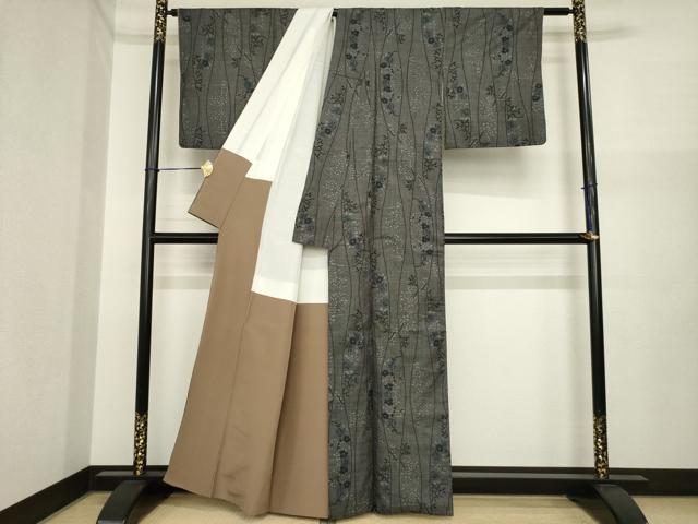 平和屋着物●本場大島紬 立涌花文 一元絣 正絹 逸品 AABI7979ck