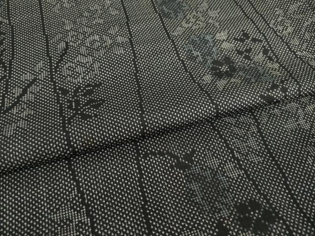 平和屋着物●本場大島紬 立涌花文 一元絣 正絹 逸品 AABI7979ck