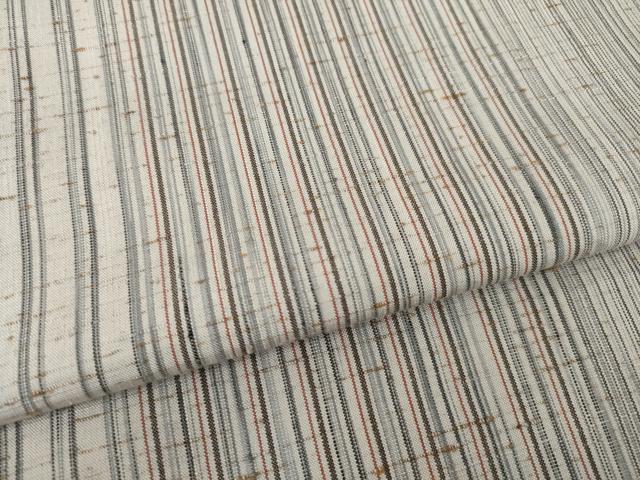 平和屋着物●ぜんまい紬 間道 正絹 逸品 AABI7985ck