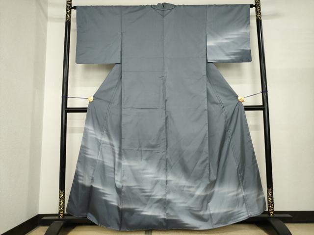 平和屋着物●本場大島紬 染大島 訪問着 霞文 暈し染め 正絹 逸品 未使用 AABI7990ck