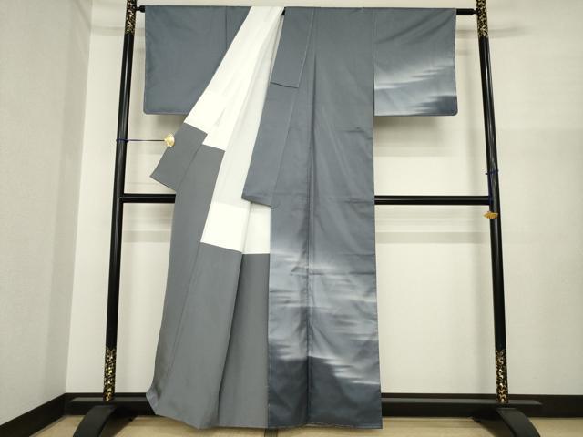 平和屋着物●本場大島紬 染大島 訪問着 霞文 暈し染め 正絹 逸品 未使用 AABI7990ck