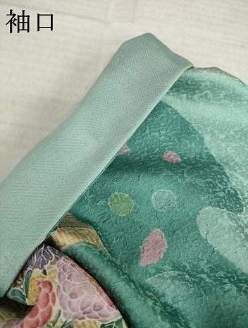 平和屋着物●訪問着 松皮菱鴛鴦花文 正絹 逸品 AABI7991ck