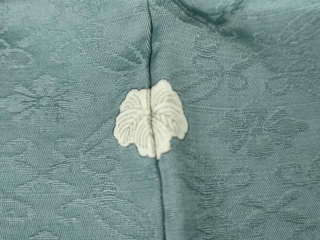 平和屋着物▽上質な色無地 単衣 花菱地紋 薄縹色 正絹 逸品 AABI8024cs