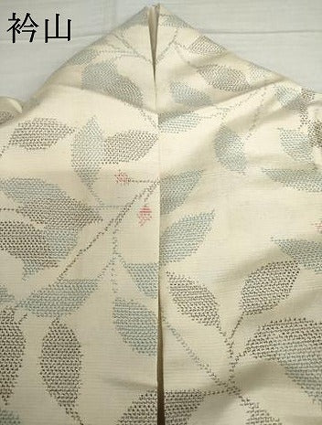 平和屋着物▽上質な紬 単衣 枝花文 正絹 逸品 AABI8025cs