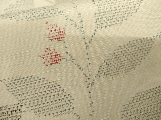平和屋着物▽上質な紬 単衣 枝花文 正絹 逸品 AABI8025cs