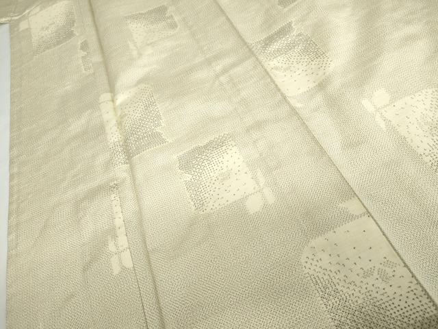 平和屋着物▽上質な紬 単衣 破れ色紙文 正絹 逸品 AABI8030cs