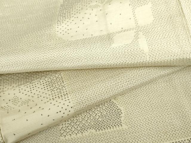平和屋着物▽上質な紬 単衣 破れ色紙文 正絹 逸品 AABI8030cs
