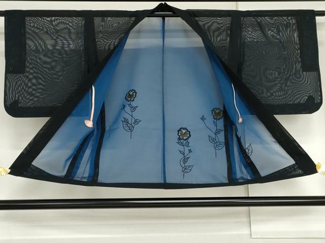平和屋着物▽羽織 スリーシーズン 春夏秋 塵除け 枝花文 正絹 逸品 AABI8034cs