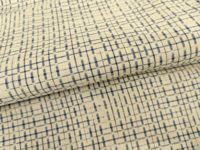 平和屋着物▽上質な紬 単衣 格子 正絹 逸品 未使用 AABI8044cs
