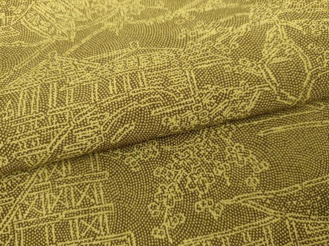 平和屋着物▽江戸小紋 単衣 風景文 正絹 逸品 AABI8063cs