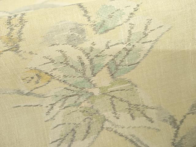 平和屋着物*夏物 紗紬 枝葉文 正絹 逸品 AABI8086cs
