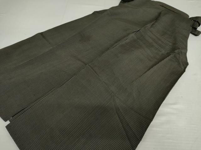 平和屋着物*夏物 男性 馬乗り袴 縞 正絹 逸品 AABI8107cs