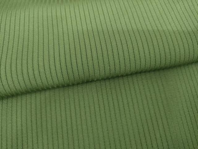平和屋着物*夏物 色無地 縦絽 松葉色 正絹 逸品 AABI8117cs