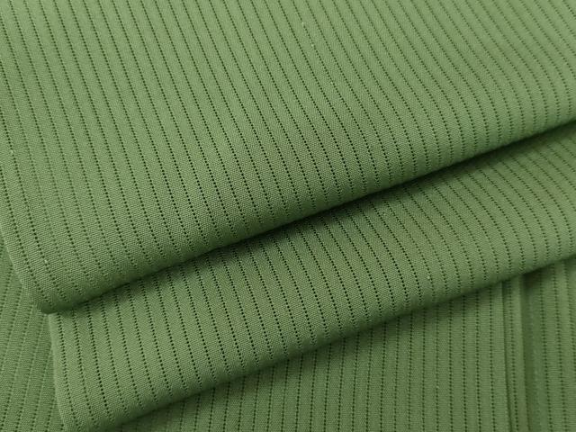 平和屋着物*夏物 色無地 縦絽 松葉色 正絹 逸品 AABI8117cs