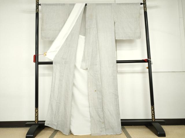 平和屋着物*夏物 上布 縞 麻 逸品 AABI8119cs