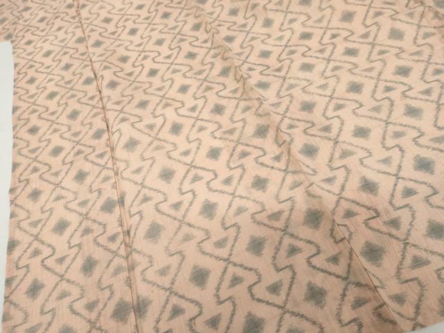 平和屋着物*夏物 本場小千谷ちぢみ 幾何学文様 麻 逸品 AABI8123cs