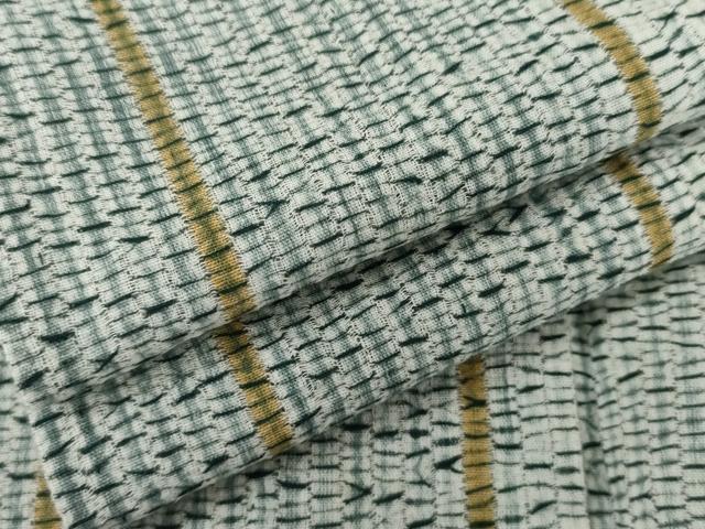 平和屋着物*夏物 小紋 絞り 縞 綿 逸品 AABI8124cs