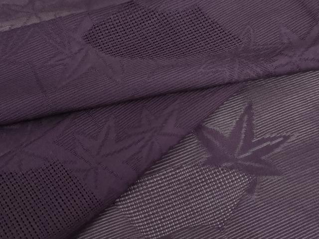 平和屋着物*夏物 色無地 絽 地紙楓紋紗 桑の実色 正絹 逸品 AABI8130cs