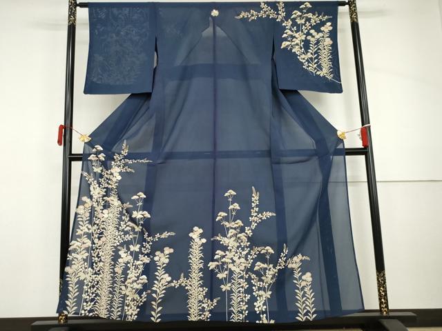 平和屋着物*夏物 訪問着 絽 駒刺繍 枝花文 金彩 ますいわ屋扱い 正絹 逸品 AABI8151cs