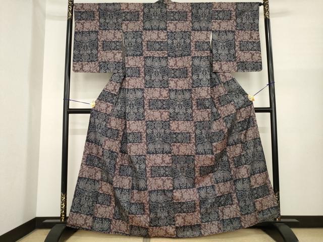 平和屋着物●本場大島紬 一元7マルキ 飾花文 正絹 逸品 AABI8166ck