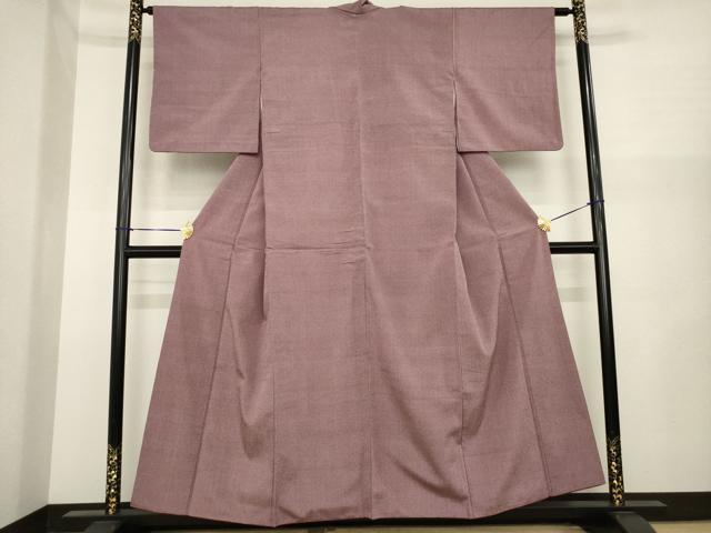 平和屋着物●お召 変わり格子 正絹 逸品 AABI8167ck