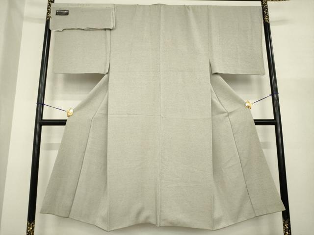 平和屋着物●男性 つくも紬 生壁色 丹後ちりめん 反端付き 正絹 逸品 AABI8170ck
