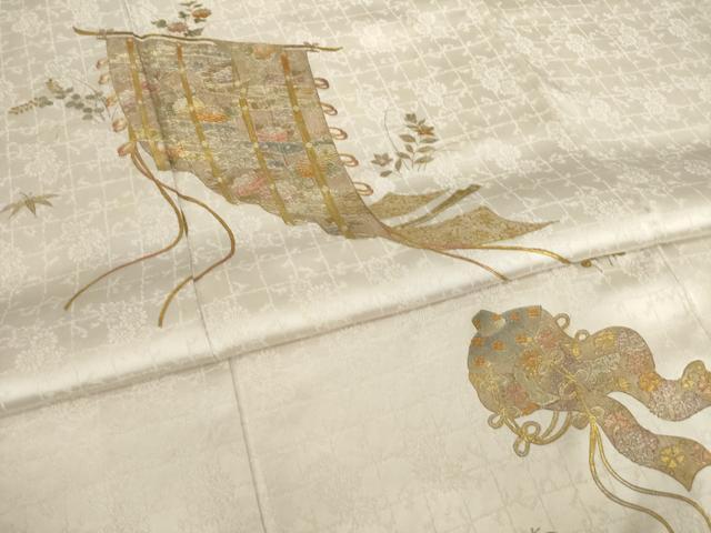 平和屋着物●訪問着 作家物 几帳花文 金彩 正絹 逸品 AABI8179ck