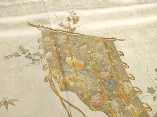 平和屋着物●訪問着 作家物 几帳花文 金彩 正絹 逸品 AABI8179ck