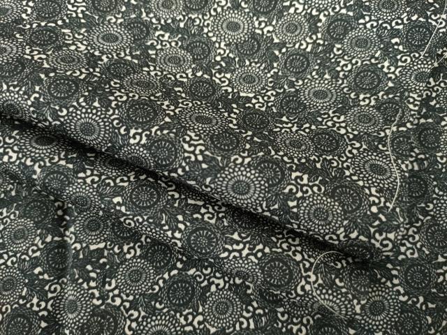 平和屋着物●江戸小紋 菊尽くし 黒地 正絹 逸品 AABI8180ck