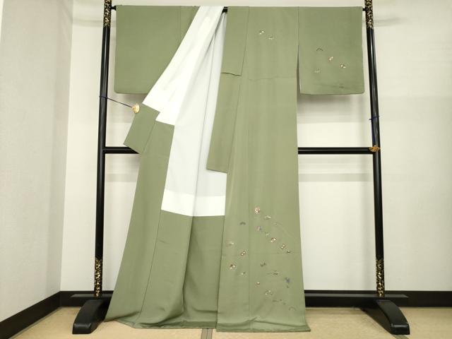平和屋着物●訪問着 総刺繍 宝尽くし 金糸 正絹 逸品 AABI8205ck