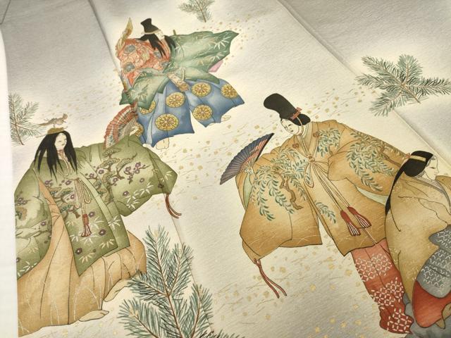 平和屋着物●友禅師・京の名工・伝統工芸士・樽本伊勢蔵 訪問着 能 暈し染め 金彩 正絹 逸品 AABI8207ck