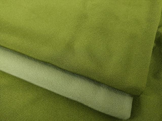 平和屋着物●上質な色無地 片身替わり 利休茶色×海松色 正絹 逸品 AABI8209ck