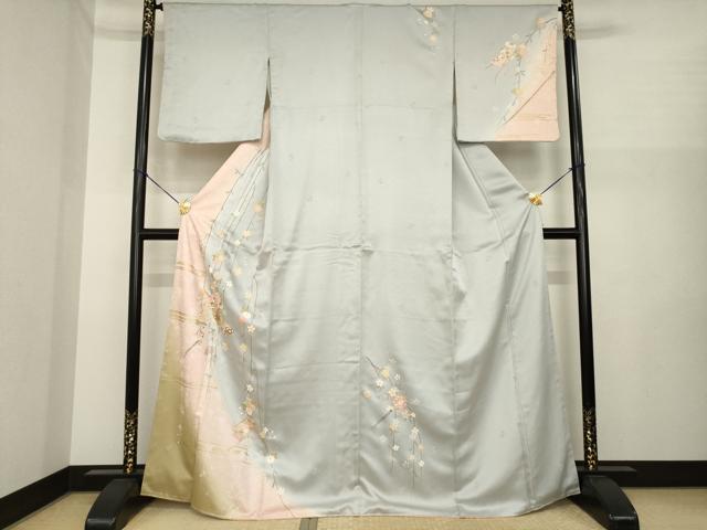 平和屋着物●訪問着 誰が袖花文 暈し染め 金彩 正絹 逸品 AABI8213ck