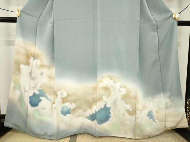 平和屋着物●豪華色留袖 立波文 暈し染め 正絹 逸品 AABI8219ck