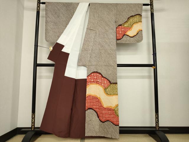 平和屋着物●訪問着 総絞り 道長吉祥花文 正絹 逸品 AABI8225ck