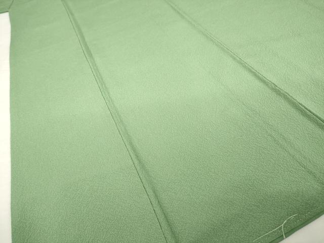 平和屋着物●上質な色無地 鬱金染 老竹色 ロング丈 正絹 逸品 未使用 AABI8226ck