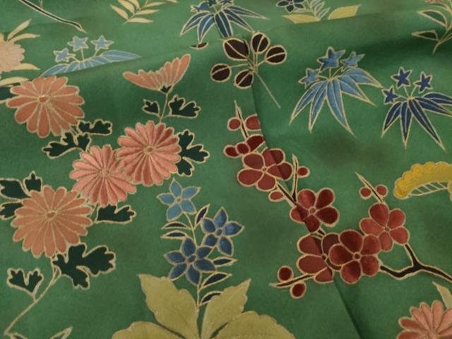 平和屋着物●訪問着 刺繍 草花文 暈し染め 金彩 ますいわ屋扱い 正絹 逸品 AABI8231ck
