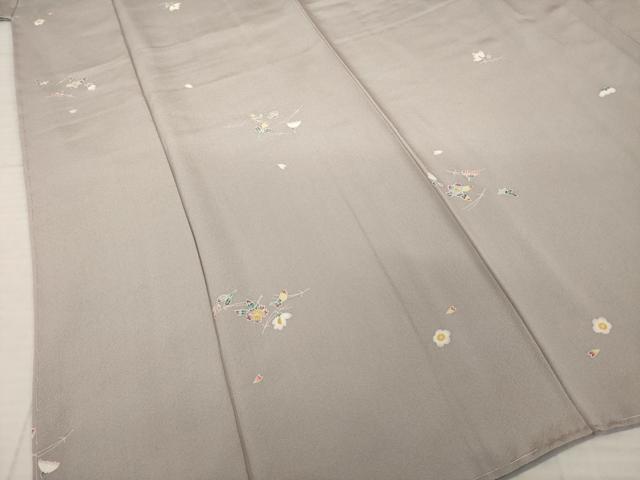 平和屋着物●上質な小紋 友禅 舞花文 正絹 逸品 未使用 AABI8235ck