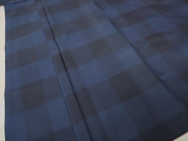 平和屋着物●本場縞大島紬 格子 正絹 逸品 AABI8238ck